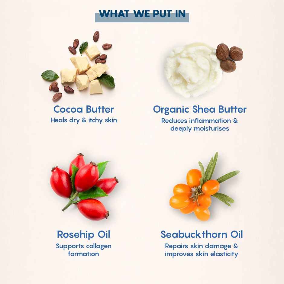 The Moms Co. Natural Body Butter For Pregnant Belly, Dry Skin With Shea And Cocoa Butter .