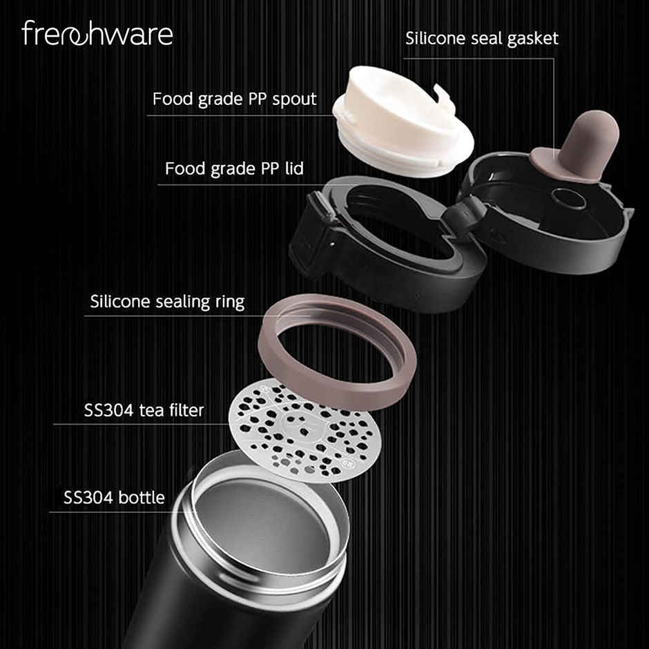 Frenchware Insulated Coffee Stainless Steel Travel Mug | Black - 300 ml