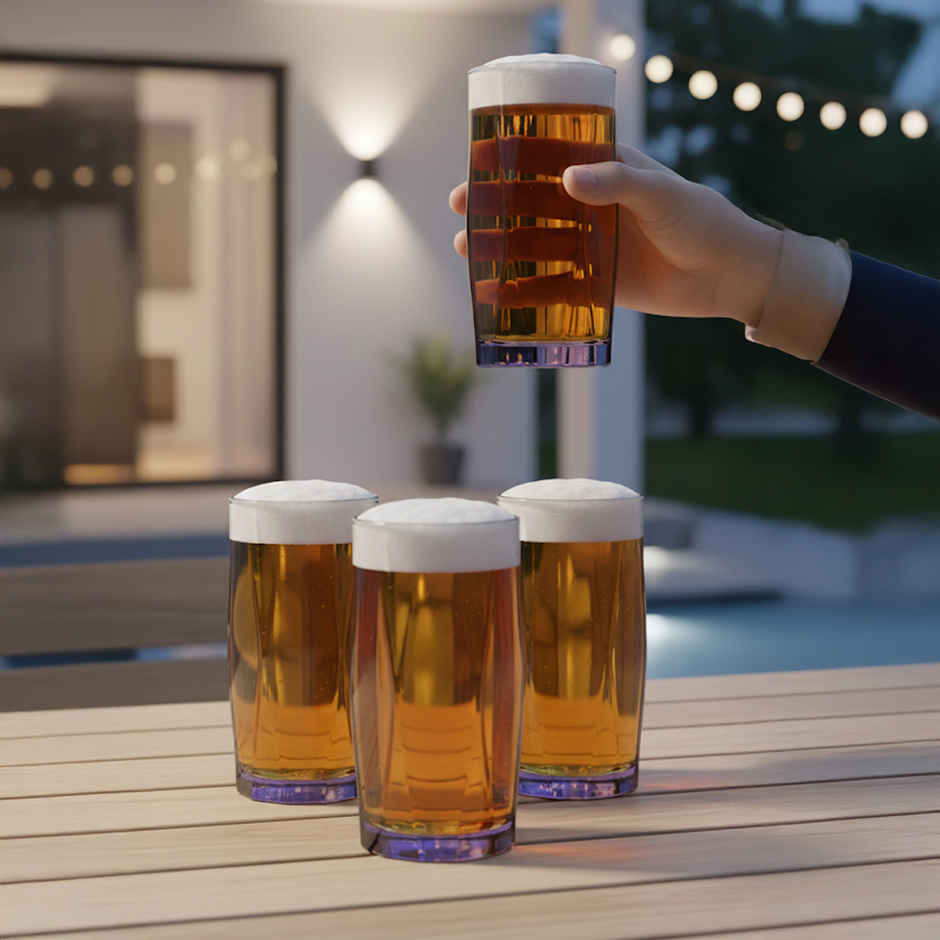 Amethyst Noir Drinking Water Glasses | Set of 4 | 400 ml | The Artment