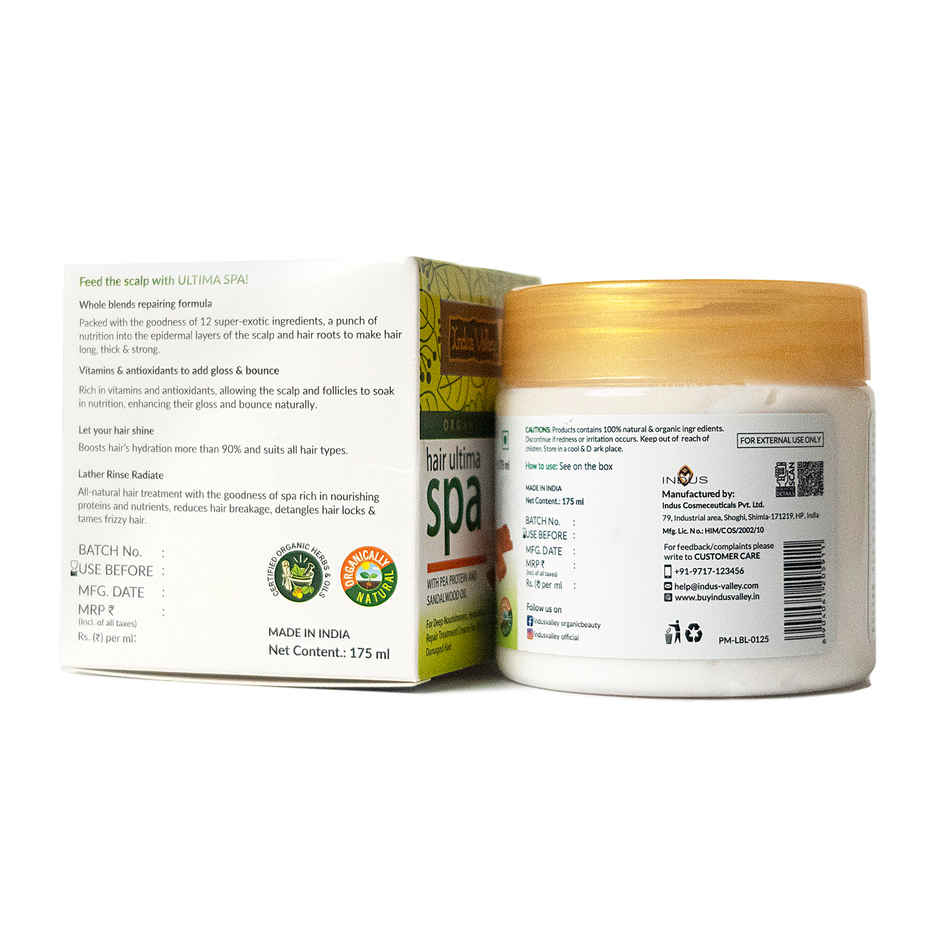 Indus Valley 100% Organic Ultima Hair Spa Deep Nourishment for Damage Hair Treatment with Rosemary