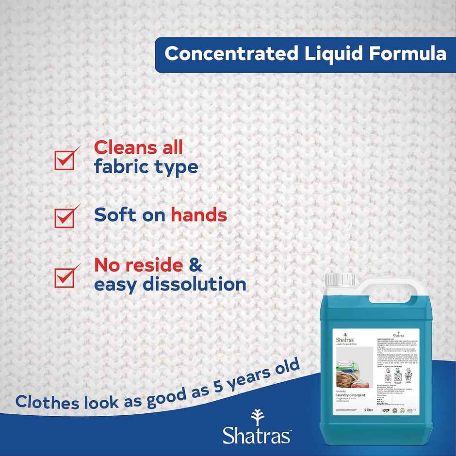 Shatras Liquid Detergent | Laundry Liquid For Fabric Care | Concentrated Laundry Detergent