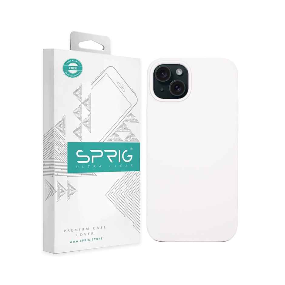 Sprig Liquid Silicone Back Cover for Apple Iphone 14 Plus - White | MagSafe Compatible