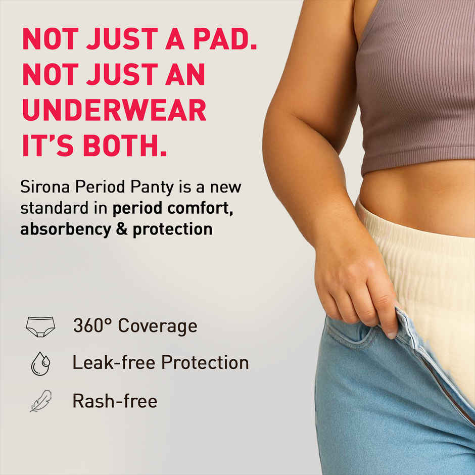 Sirona Disposable Period Pants For Woman | Leak-Proof, Breathable & Discreet | L-XL