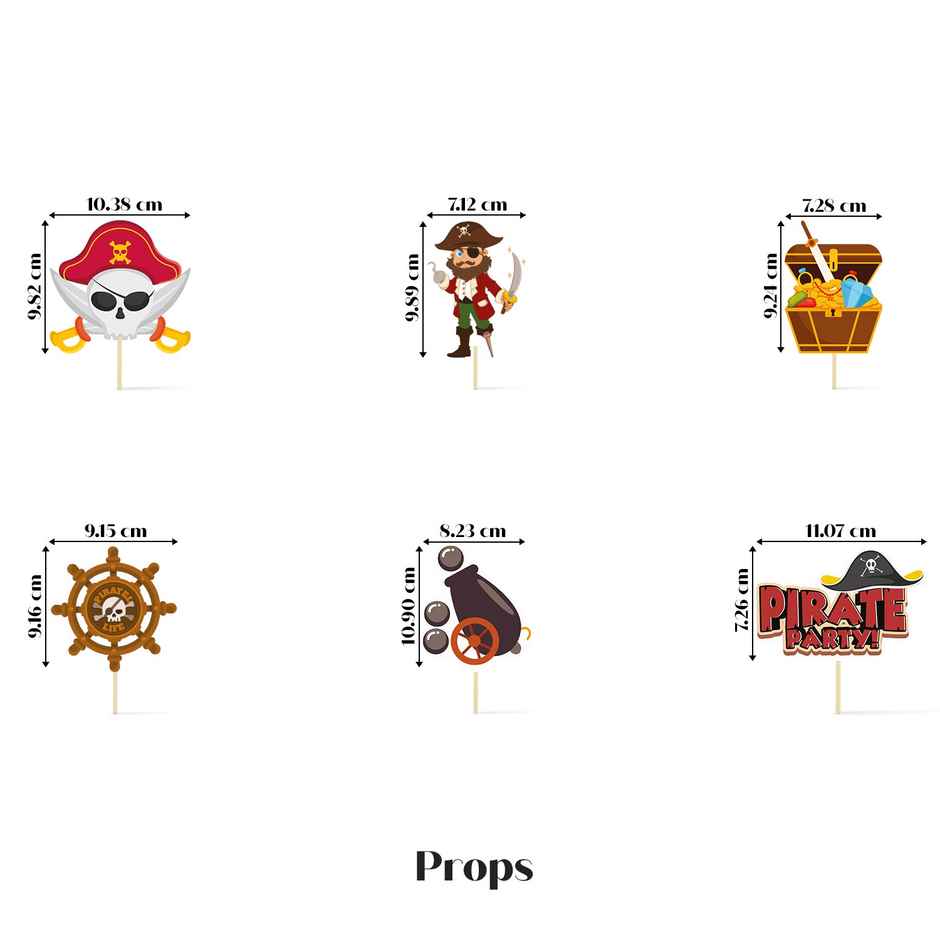 Just Party Pirates Theme Birthday Decoration Kit - Pack Of 100