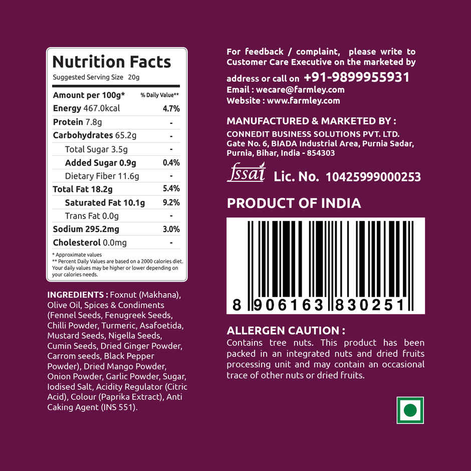 Farmley Achaari Makhana Roasted In Olive Oil Healthy Snacks