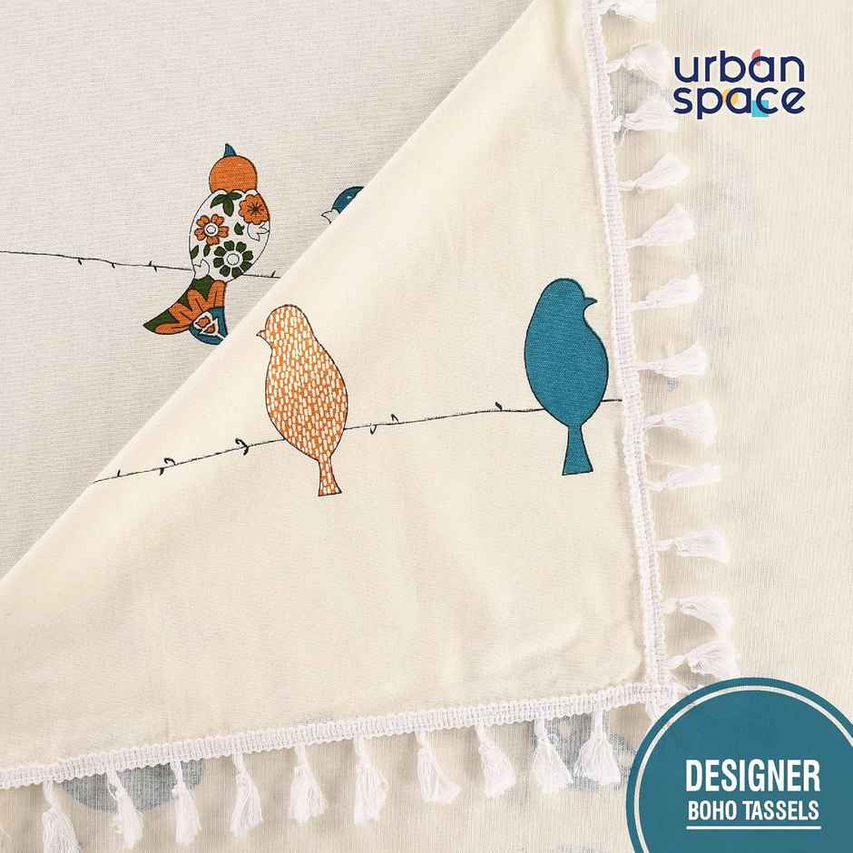 Urban Space 4 Seater Table Cover With Tassels, 52 X 72 - Humming Bird Blue