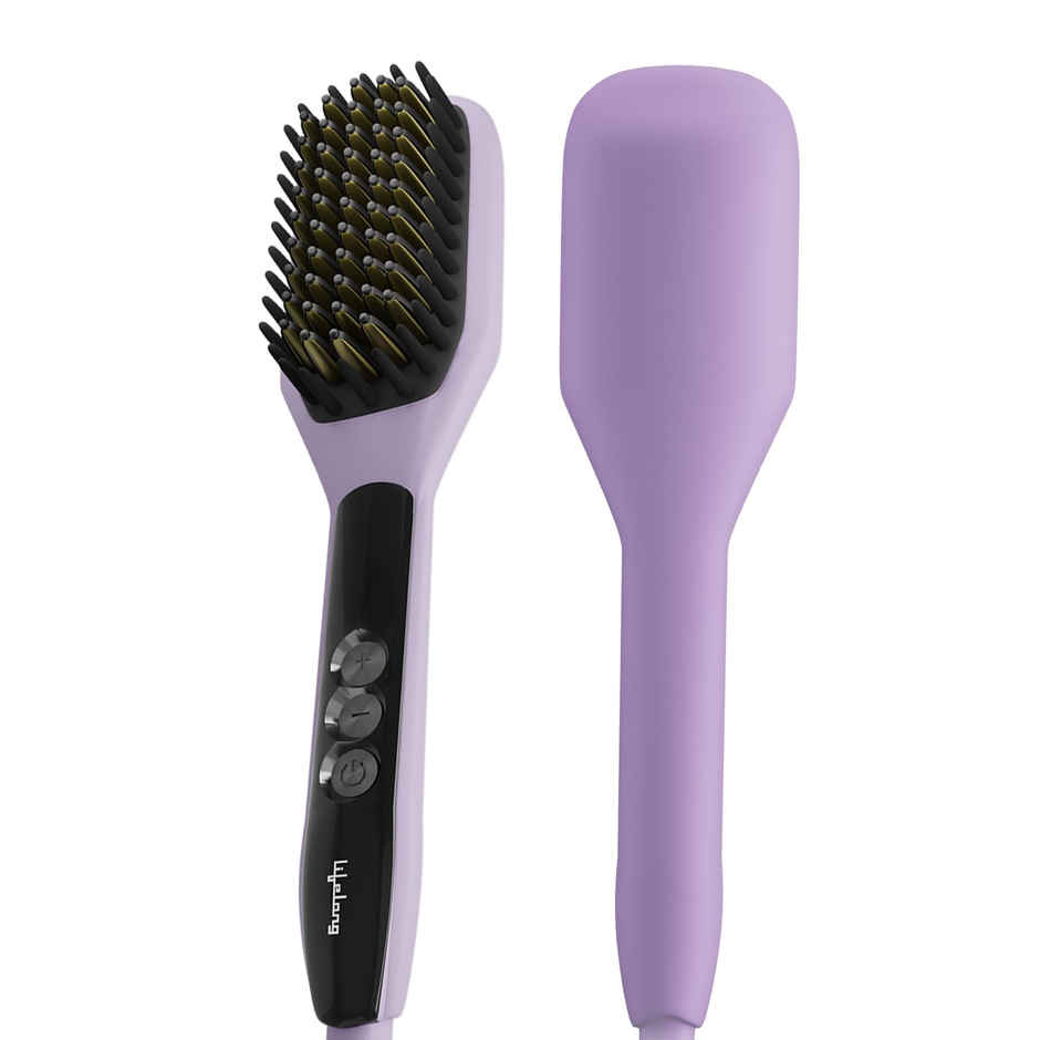 Lifelong Hair Straightener Comb For Women With Keratin Ceramic Bristles, Thermoprotect - Lavender
