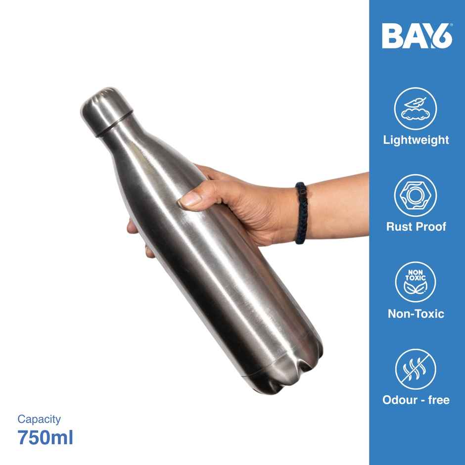 BAY6 Stainless Steel Hot & Cold Vacuum Flask 750ml | Matte Finish