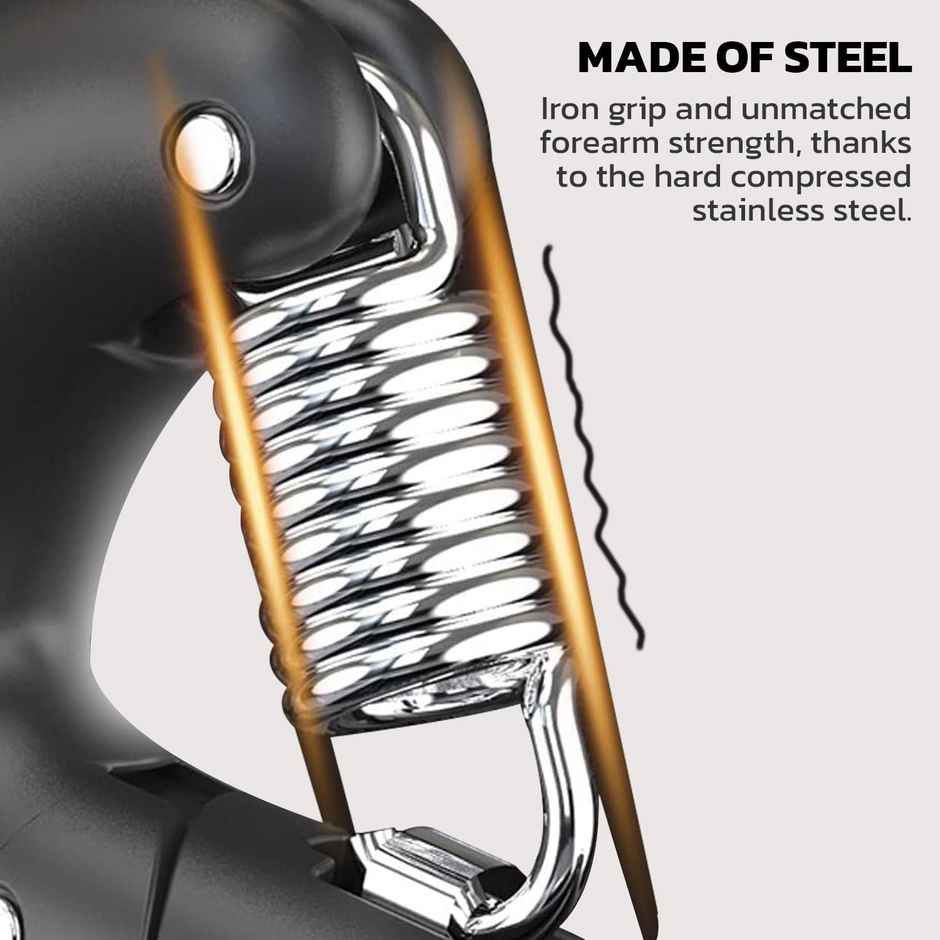 Boldfit Electronic Adjustable Hand Grip Strengthener Grey - 100 Kg