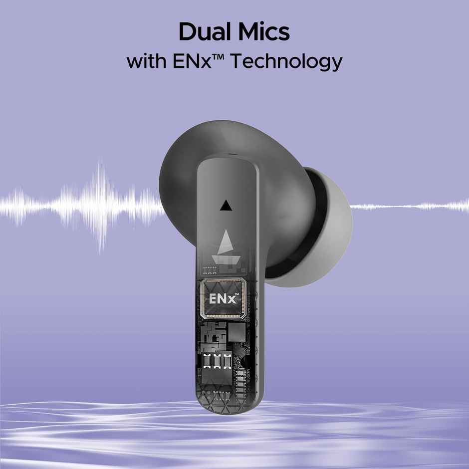 boAt Airdopes 91 TWS Earbuds with 45H Playtime, Dual Mics w/ ENx & BEAST Mode (Mist Grey)