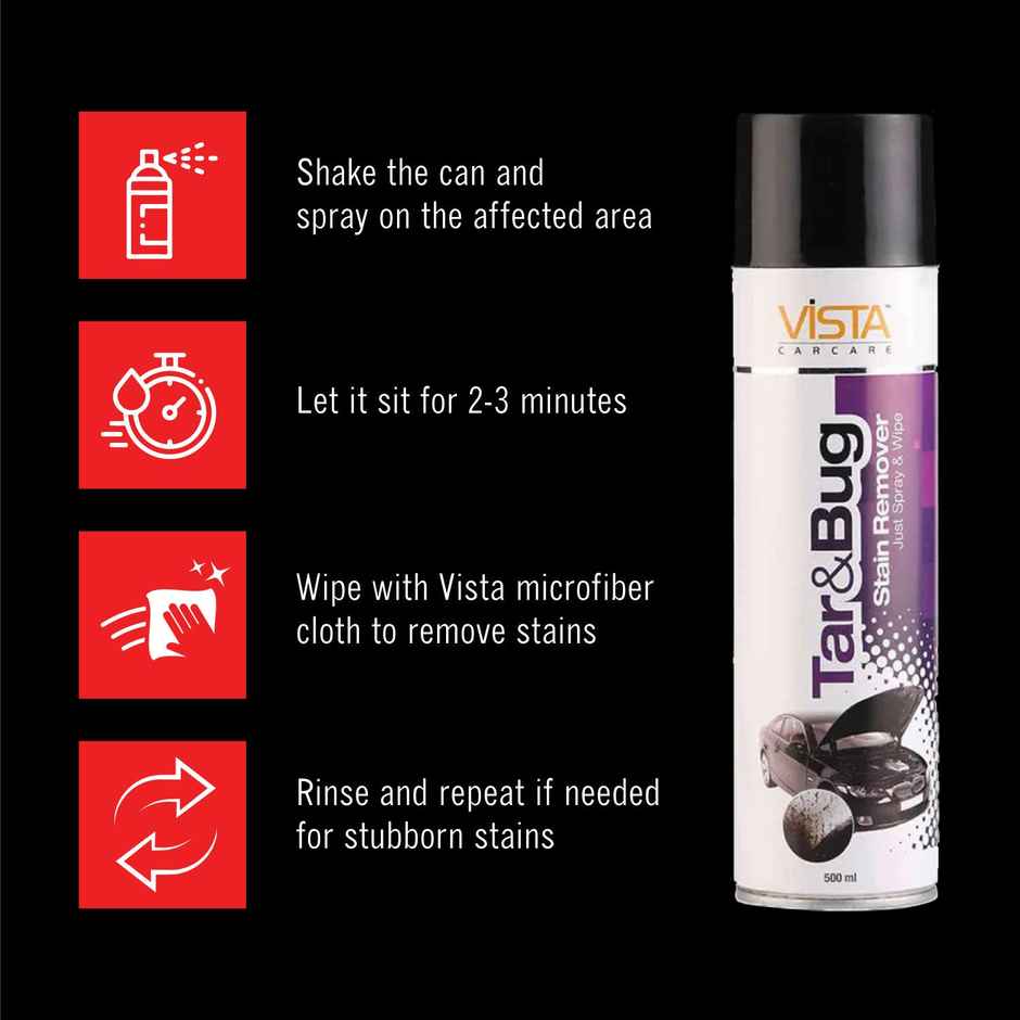 Vista Auto Care Tar & Bug Stain Remover | Powerful, Residue-Free Cleaner