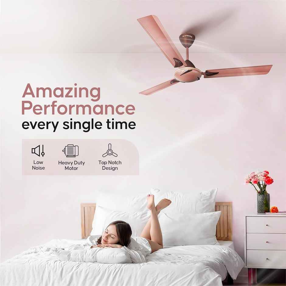 Longway Creta P1 Ceiling Fan,1200mm/48 inch, Remote Controlled,Anti-Dust,Star Rated, Rusty Brown