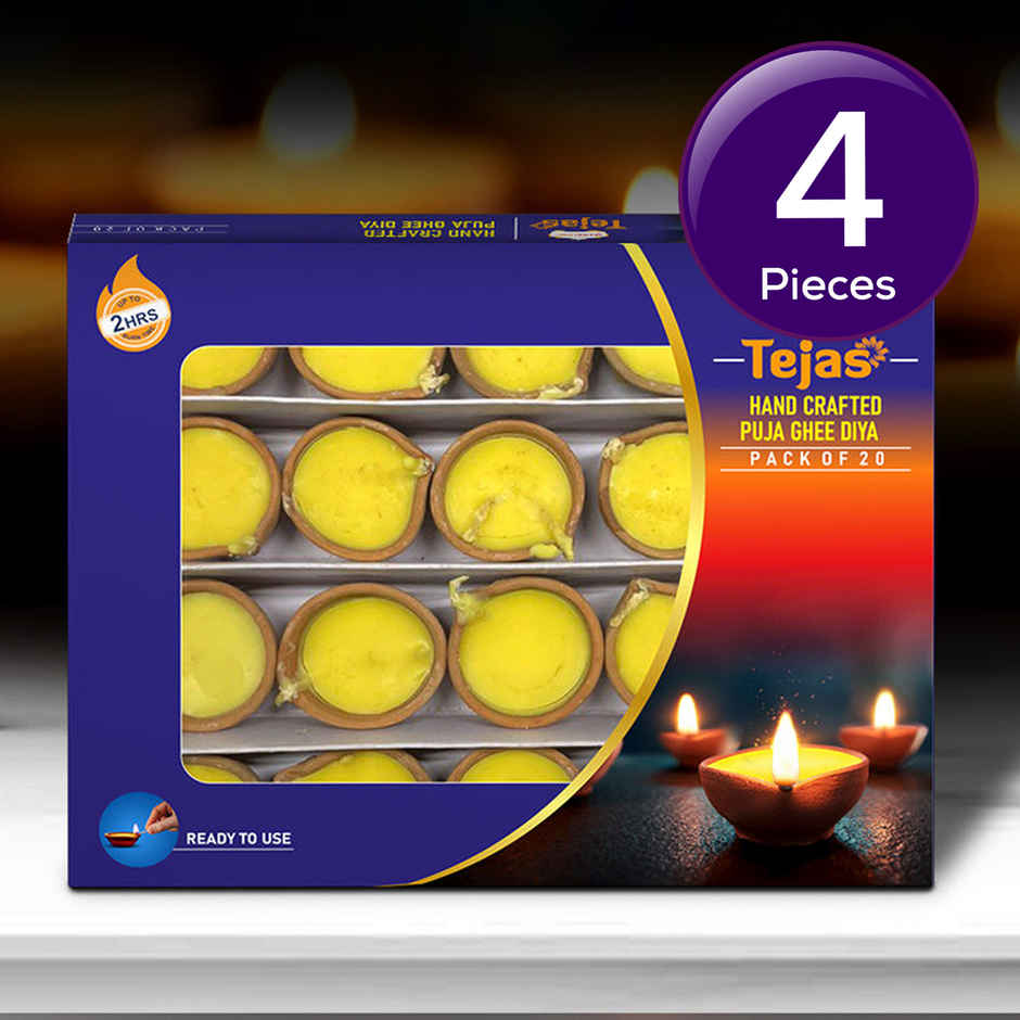 Shubhkart Tejas Hand Crafted Puja Ghee Diya Combo