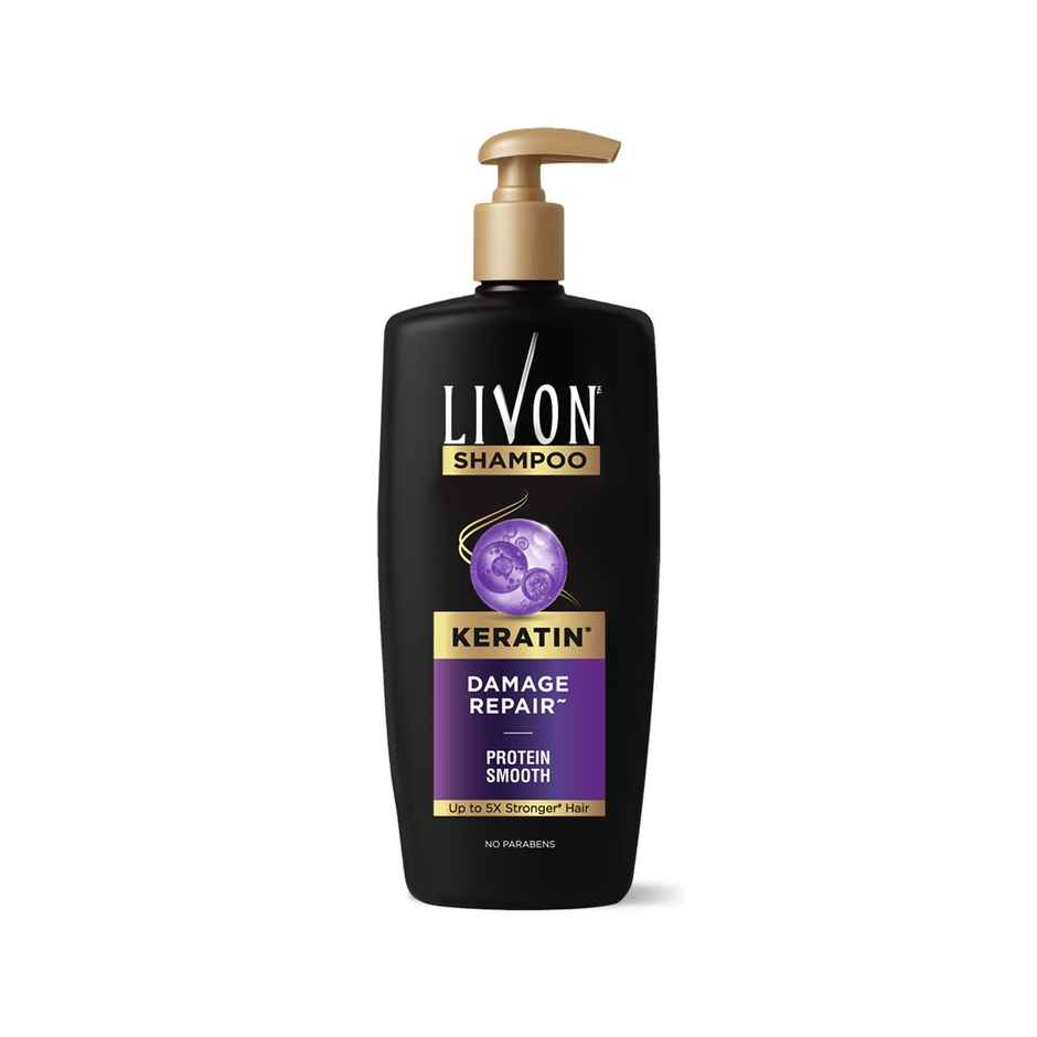 Livon Keratin Shampoo for Women & Men | Repairs Damaged Hair|Smooth & 5x Stronger Hair|No Parabens