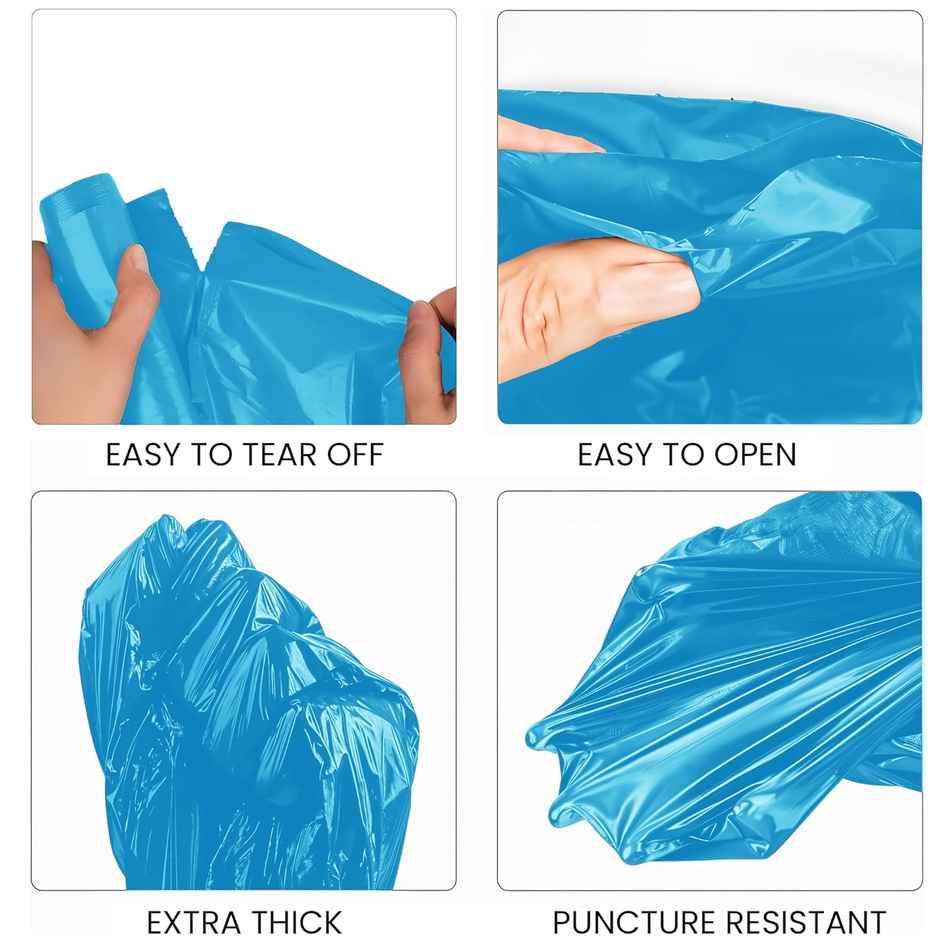 Kuber Industries 24x32 Inches Premium Garbage Bags for Dustbin | 45 Bags (3 Rolls) Blue