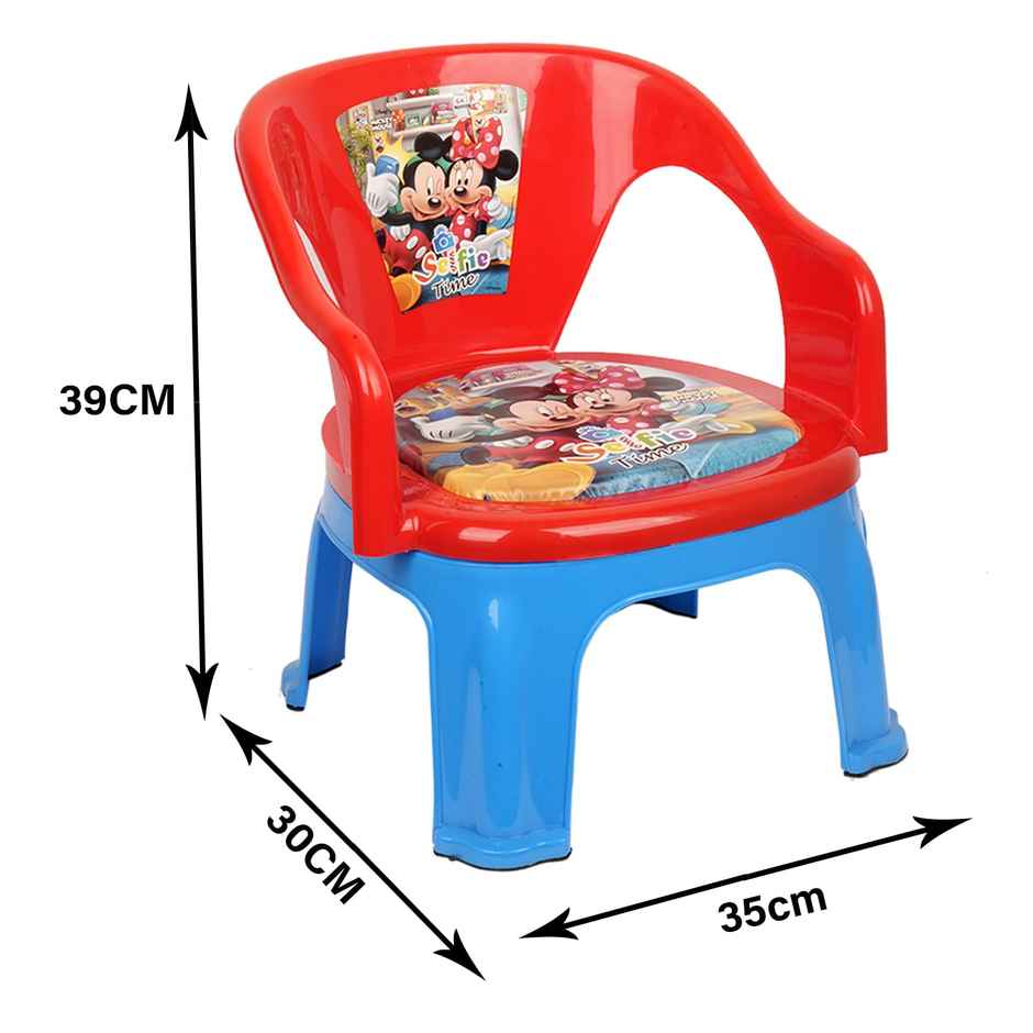 Kuber Industries Disney Mickey Plastic Foldable Kids Chair|Baby Stool|Capacity 30 Kg|Red
