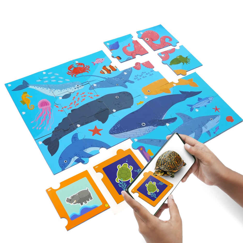 PlayShifu Aquatic and Aerial Animals - Sea World Puzzle Flashcards | Jigsaw Puzzle| Ages 2-5