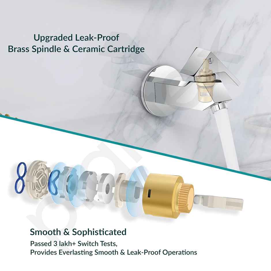 Plantex PRI-301 Brass Bib Cock Water Tap - Teflon Tape & Wall Flange (7 Year Warranty)