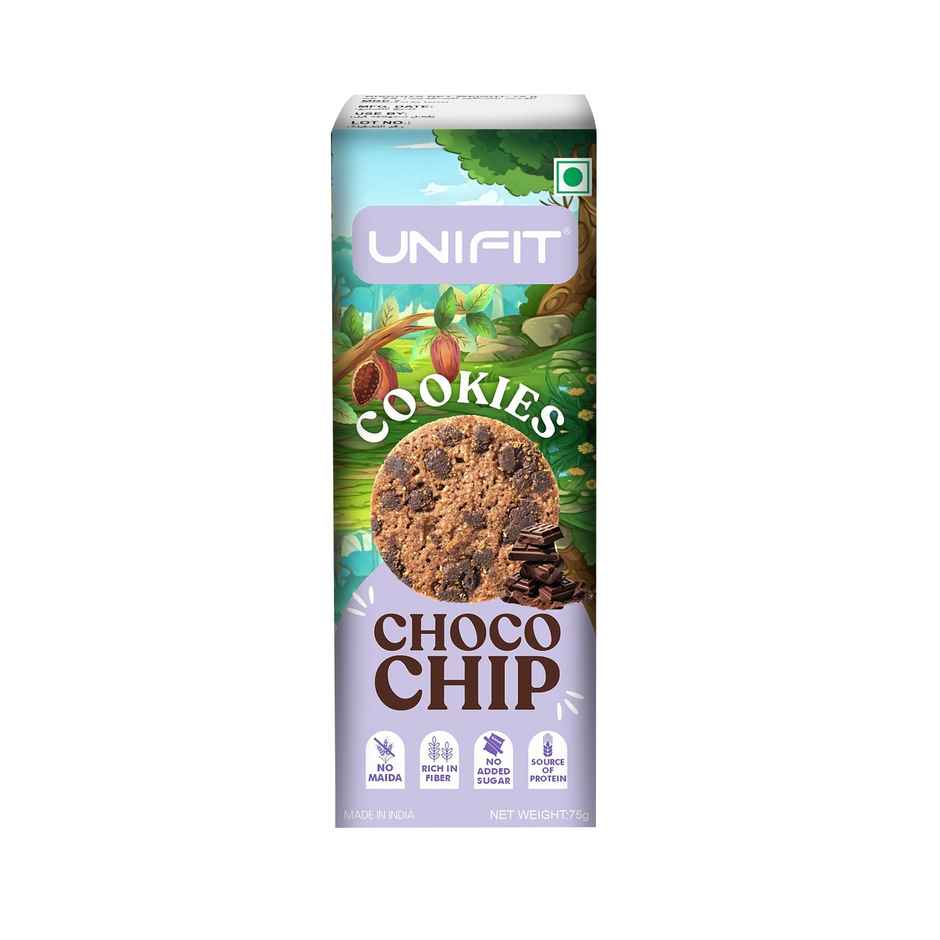 Unifit Choco Chips Cookies | Crispy and Chocolatey | High Protein and Fiber