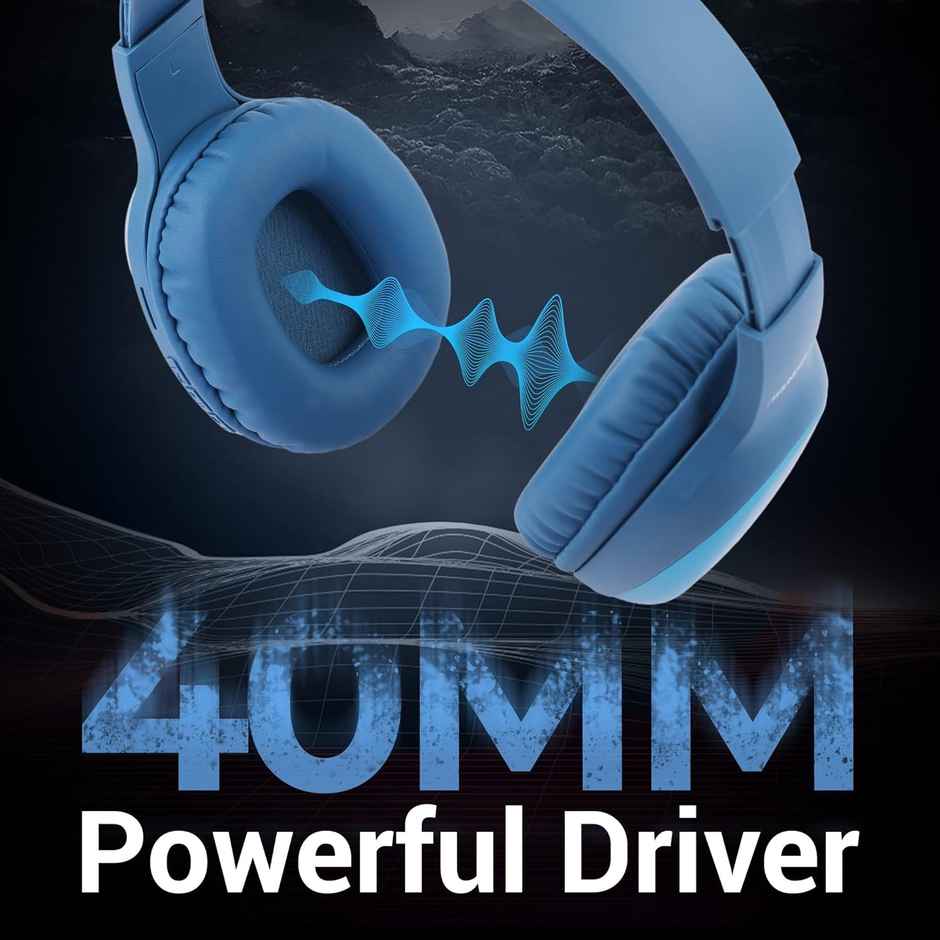 Zebronics Thunder Pro BT Headphone, Gaming Mode, ENC, Call Function, Aux, 60h (Blue)