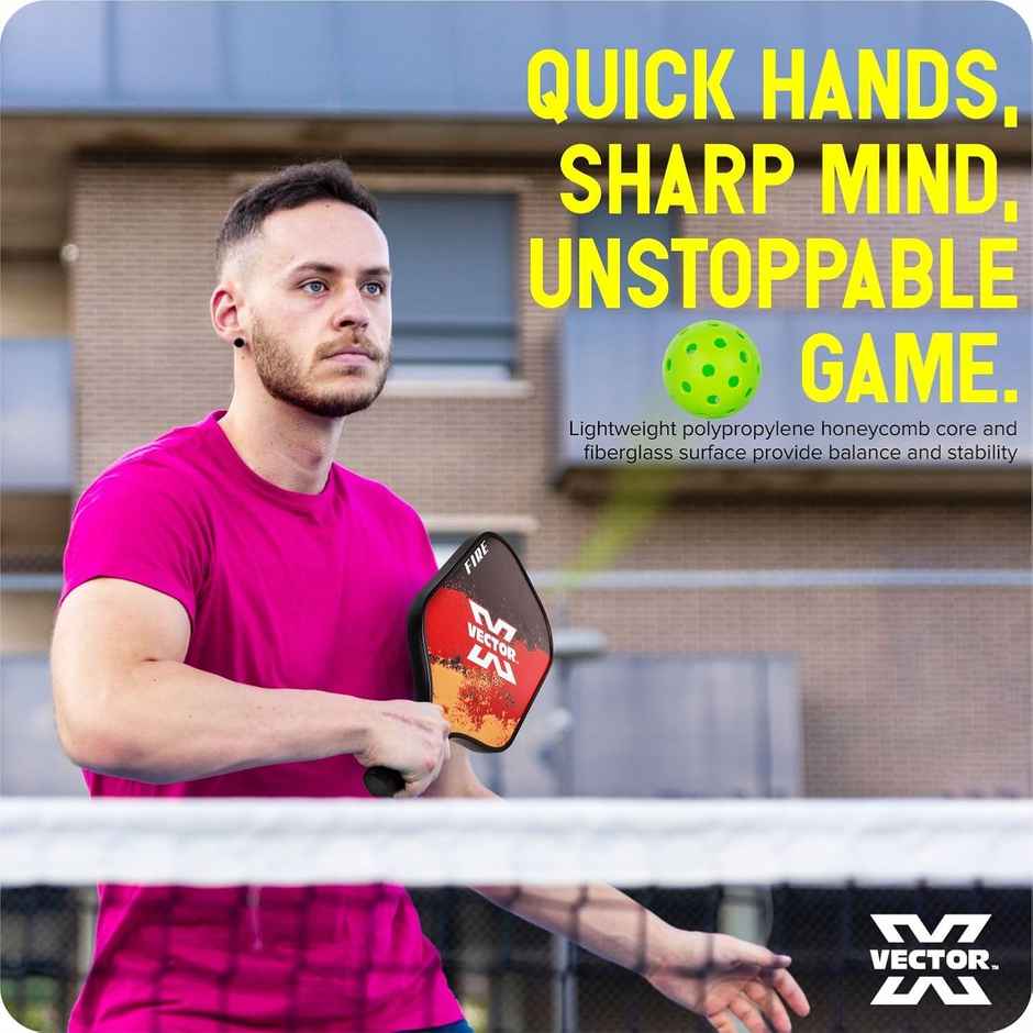 Vector X FIRE Pickleball Set | 2 Pickle Rackets + 4 Pickle Balls
