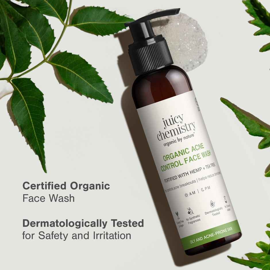 Juicy Chemistry Organic Acne Control Face Wash| Blemish Control & Purifying Face Wash
