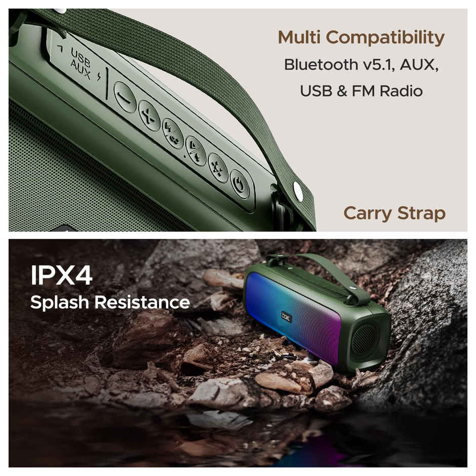 boAt Stone 580 BT Speaker w/ 12W RMS Stereo Sound, 8H Playtime & TWS Feature (Pine Green)