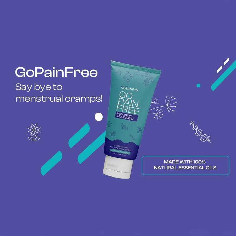 Healthfab Gopainfree Instant Period Pain Relief Cream, Skin Friendly, No Side Effects