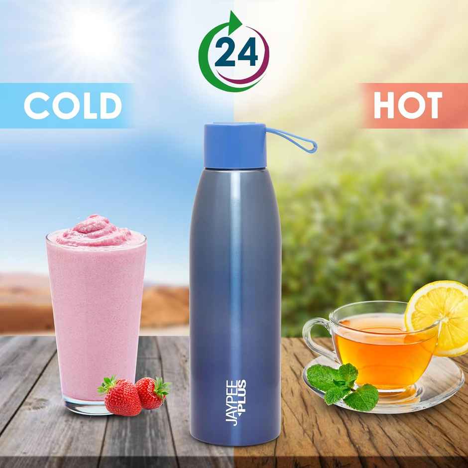 Jaypee Plus Victor Stainless Steel Vaccum Insulated Hot & Cold Water Bottle | 750 ml | Blue