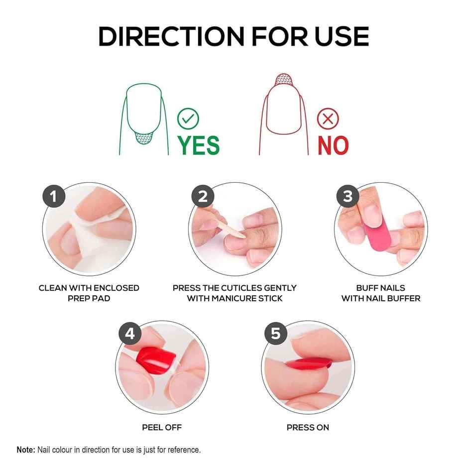 Renee Stick On Nails Dn 03| 24 Reusable Artificial Fake Nail Set