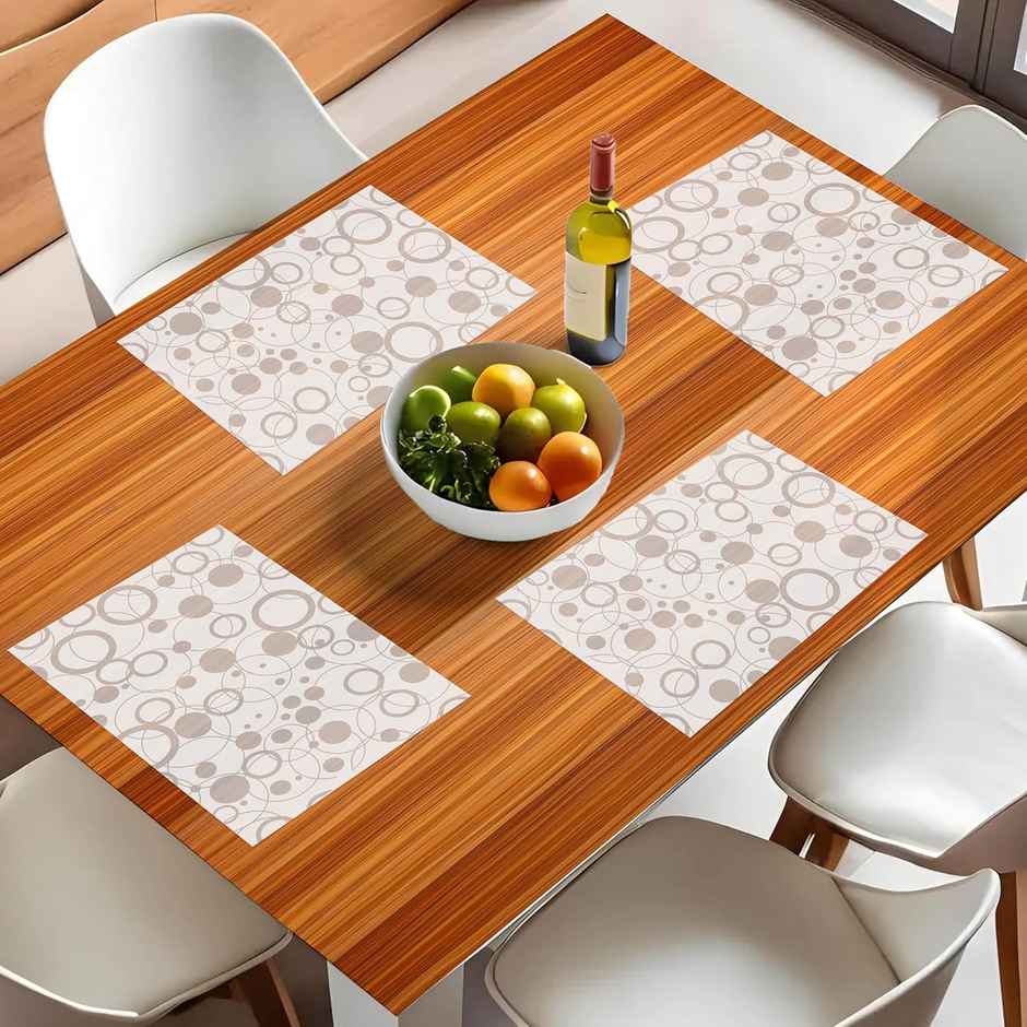 Kuber Industries Pack of 6 PVC Circle Design Multipurpose Refrigerator Drawer Mat (White)