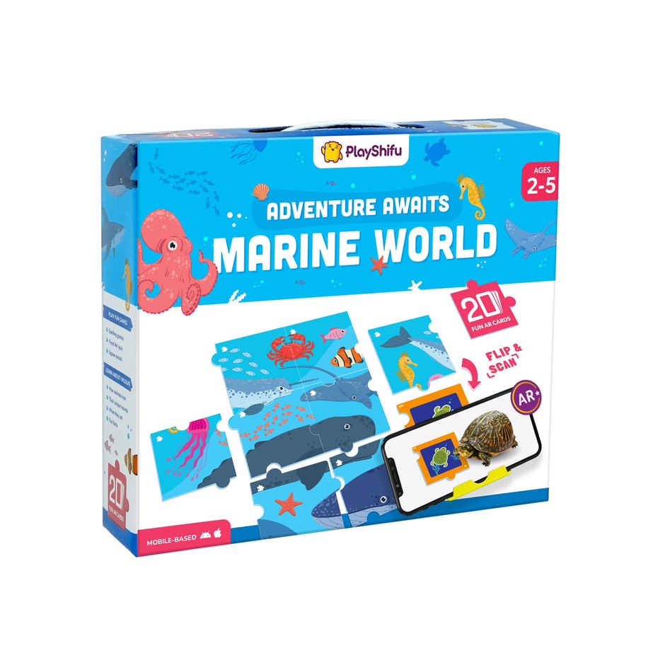 PlayShifu Aquatic and Aerial Animals - Sea World Puzzle Flashcards | Jigsaw Puzzle| Ages 2-5