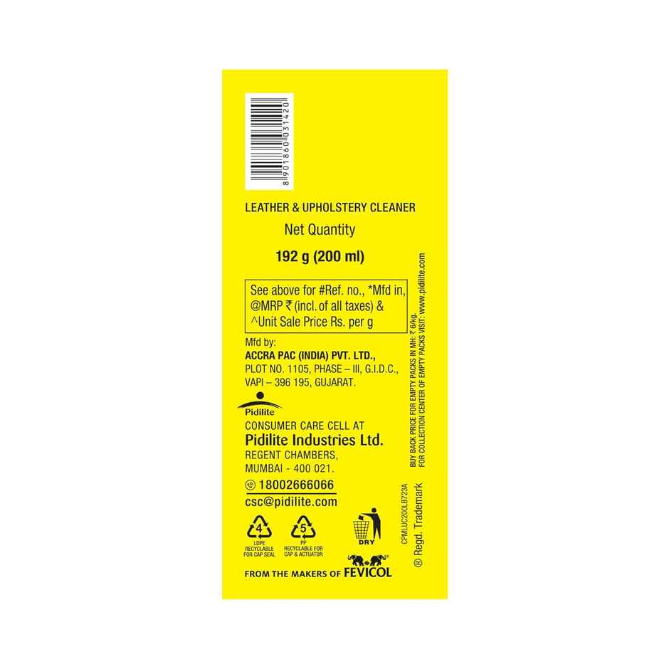 Motomax Leather & Upholstery Cleaner 200 ml, Perfect for Car Seats, Interiors, Vinyl, Carpets