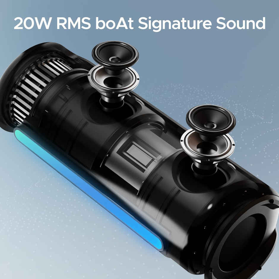 boAt Stone Spinx Pro BT Speaker w/ 20 W RMS Sound, 8H Playtime, BTv5.0 & RGB LEDs (Midnight Black)