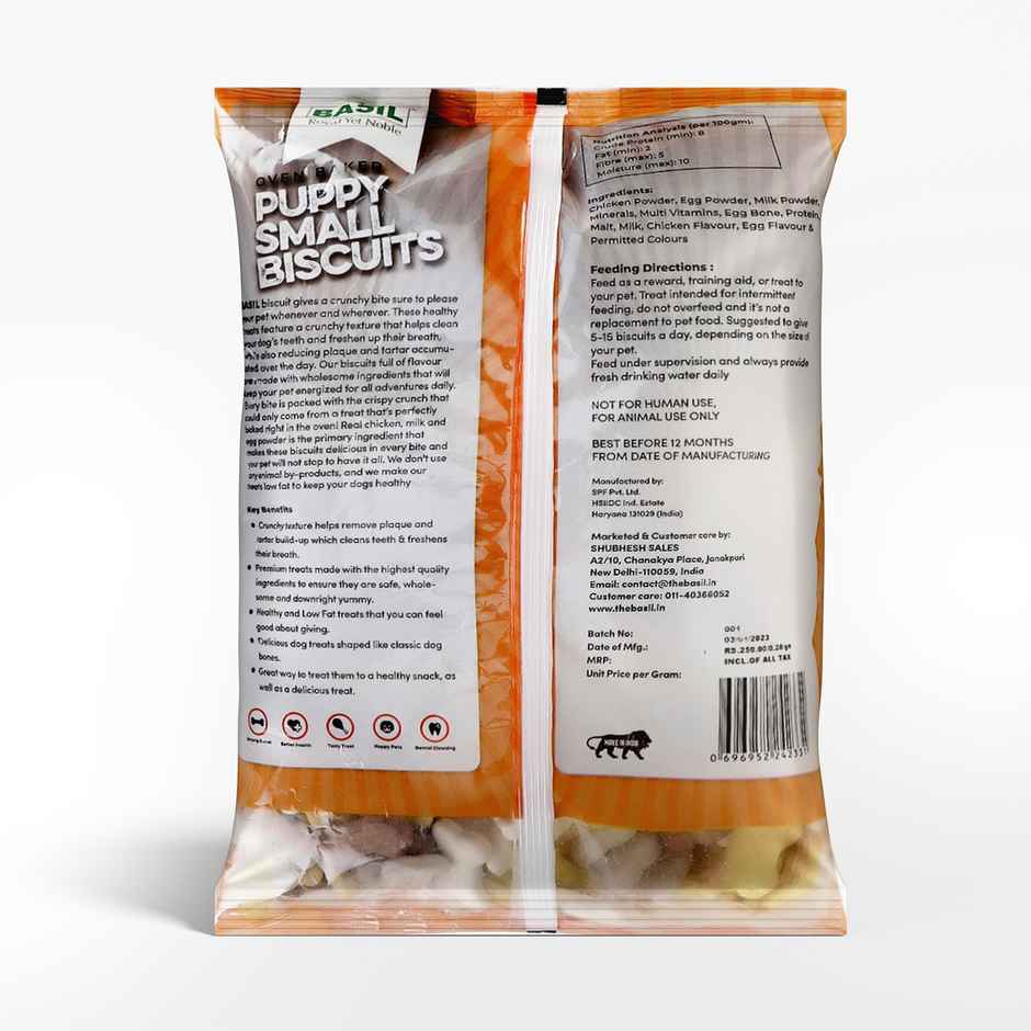 Basil Puppy Biscuits Chicken Flavour | Suitable for All Age | Small Dogs