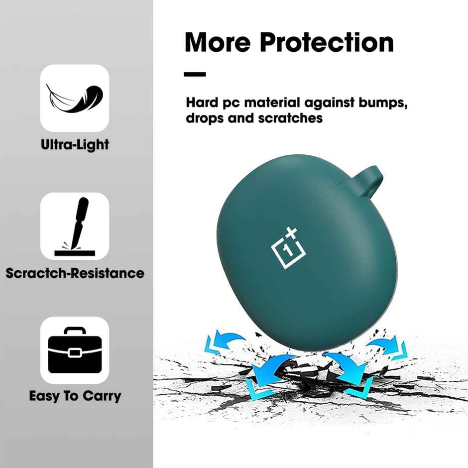 Sounce Earphone Case Cover Compatible with OnePlus Nord Buds CE | Soft Silicone Skin Case Cover - Green