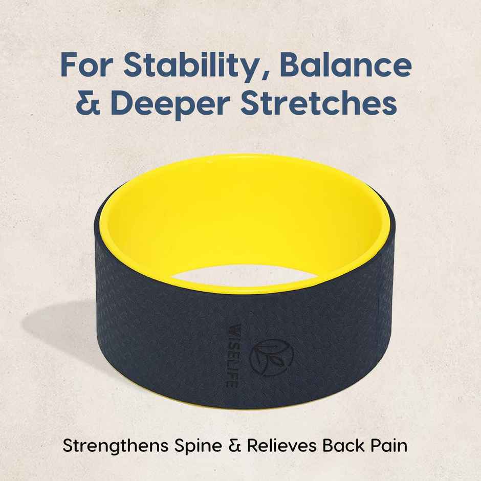 Wiselife Yoga Wheel 12.75x5.75 Inch (Blue-Yellow)