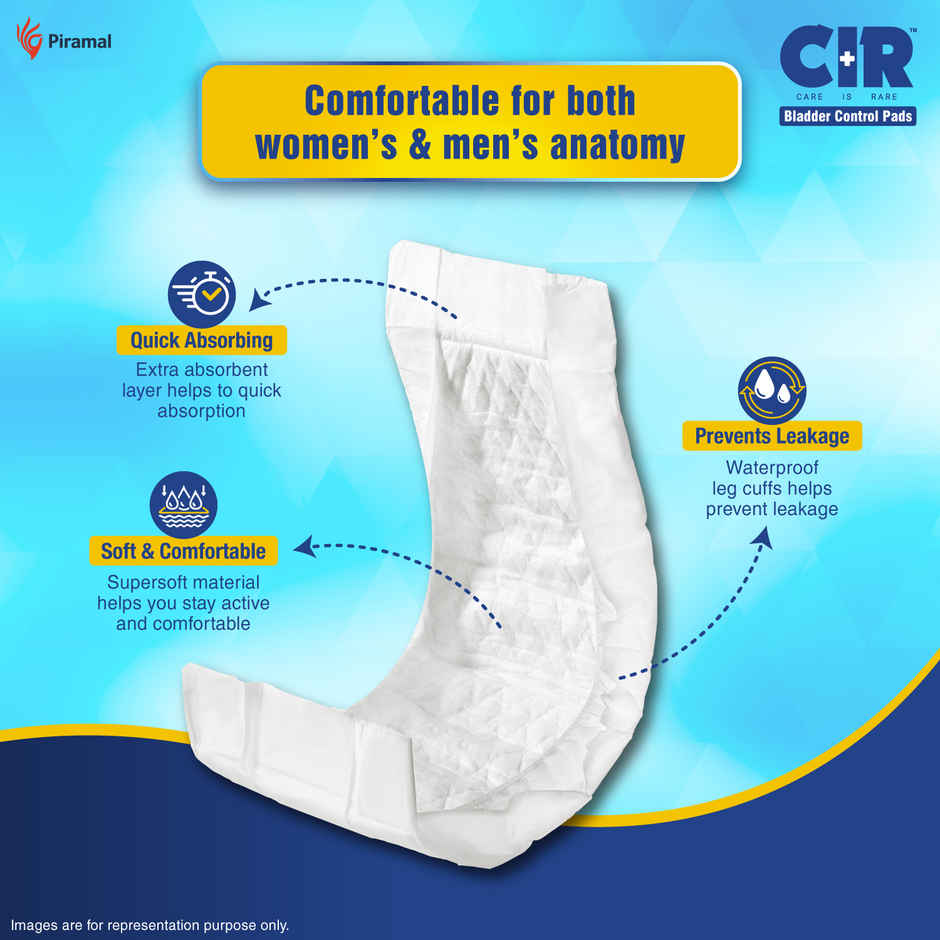 CIR Bladder Control Pads for Moderate Incontinence | Absorbs 15X of its Own Weight