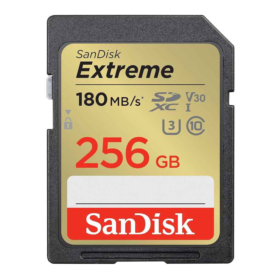 Sandisk Extreme Sd Uhs I 256Gb Card For 4K Video,180Mb/S Read & 130Mb/S Write