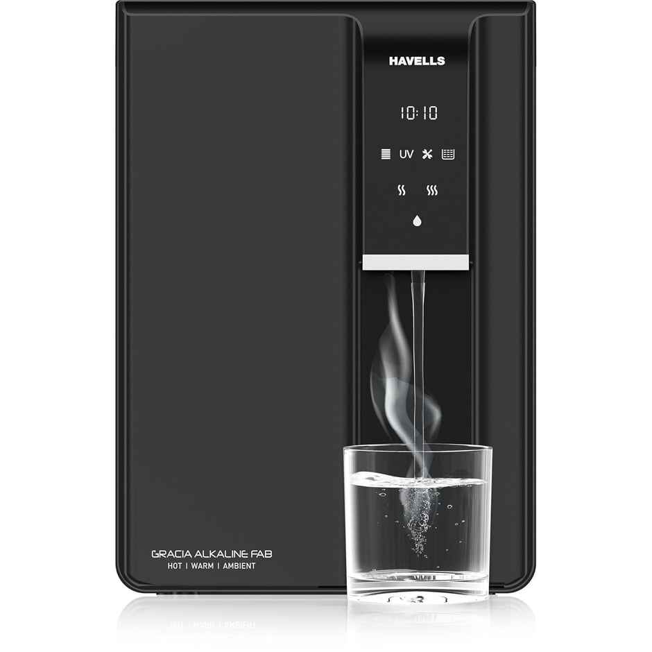 Havells Gracia Fab Alkaline Water Purifier (Black), Ro+Uv+Alkaline, 8 Stage Purification