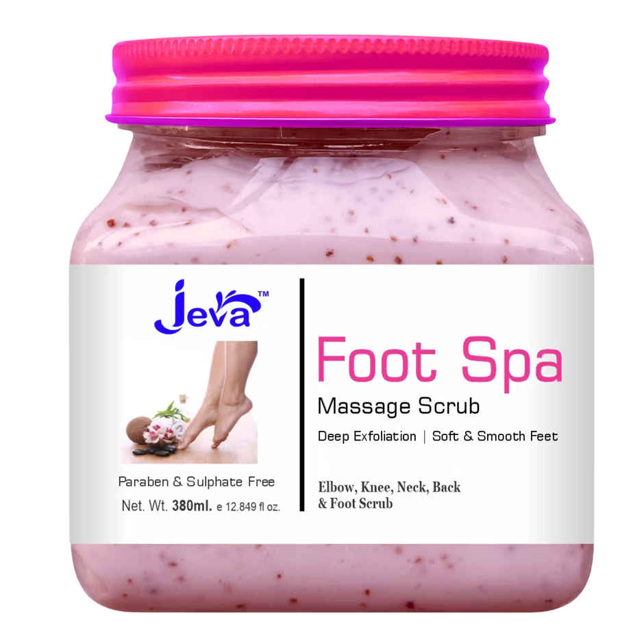 Jeva Foot Spa & Multi-Area Exfoliating Scrub | Intensive Care for Rough Skin on Feet, Knees, Neck