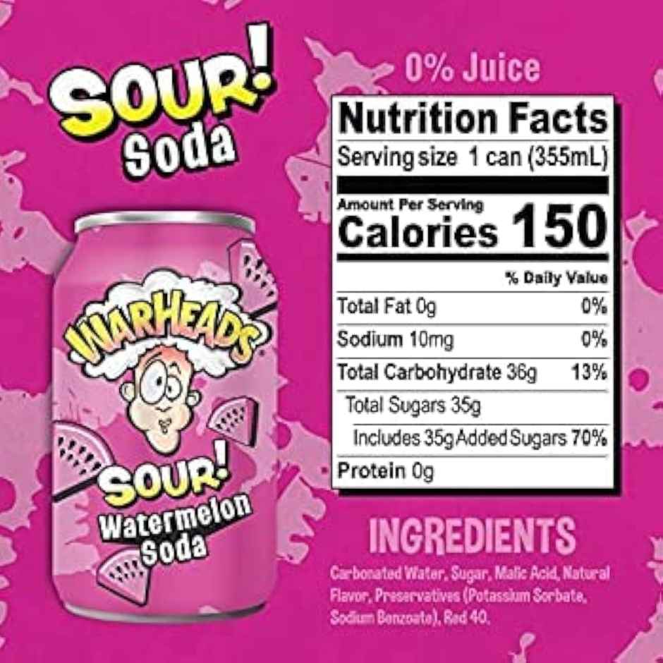 Warheads Sour Watermelon Soda