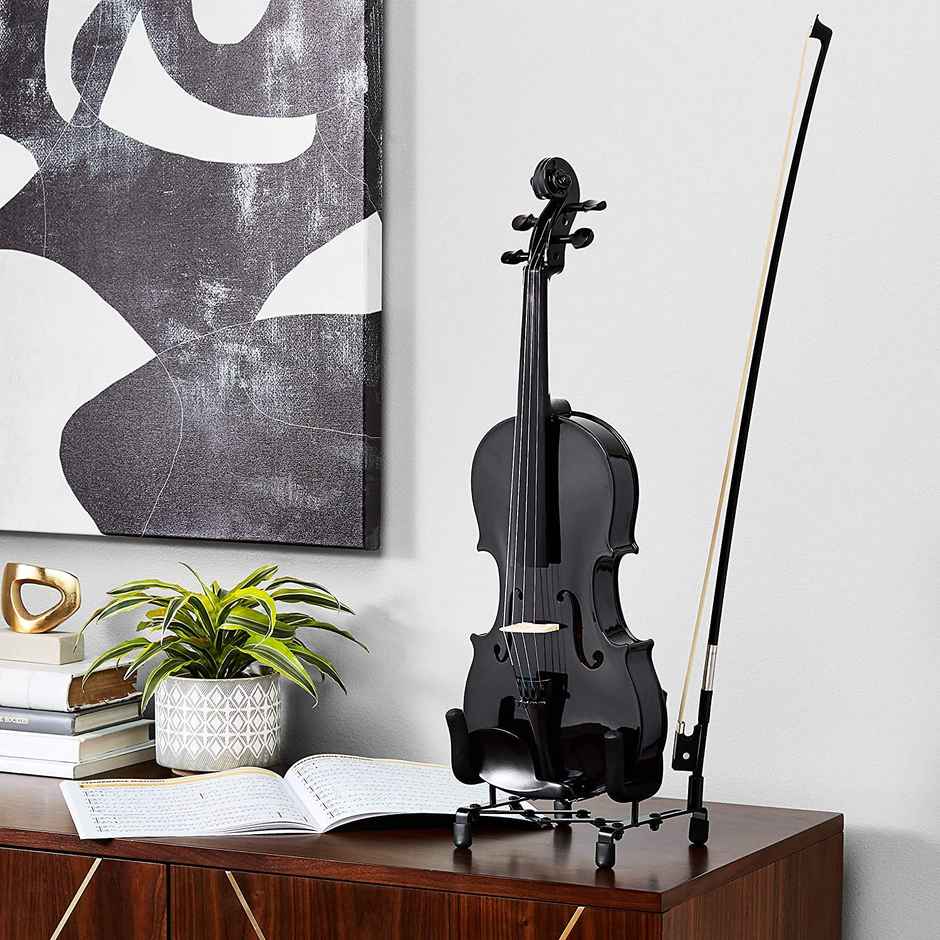 Kadence Vivaldi Acoustic Violin Full Size with Bow-Rosin -Carrying Hard Case | Black