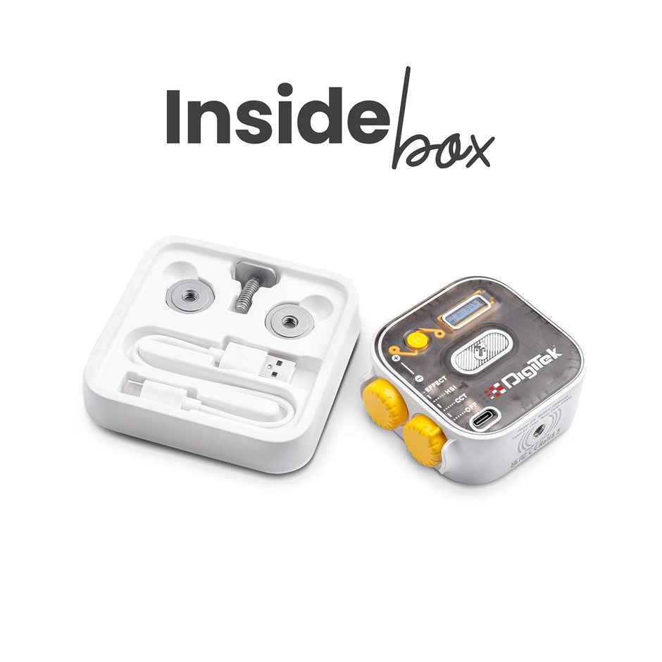 Digitek (LED-D10W RGB) 10W Portable Multi Color Mini LED Video Light with 3 Color Modes, 360Degree Rotation, Magnetic Absorption, 2500-9000K Color Temperature, 2Hrs Battery Life, Camera & Tripod Mountable