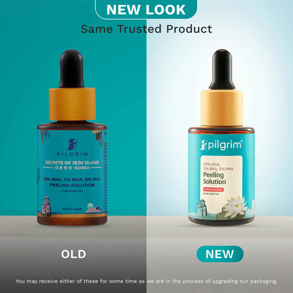 Pilgrim Peeling Solution for Face with 25% AHA + 2% BHA for glowing skin ,Men & Women