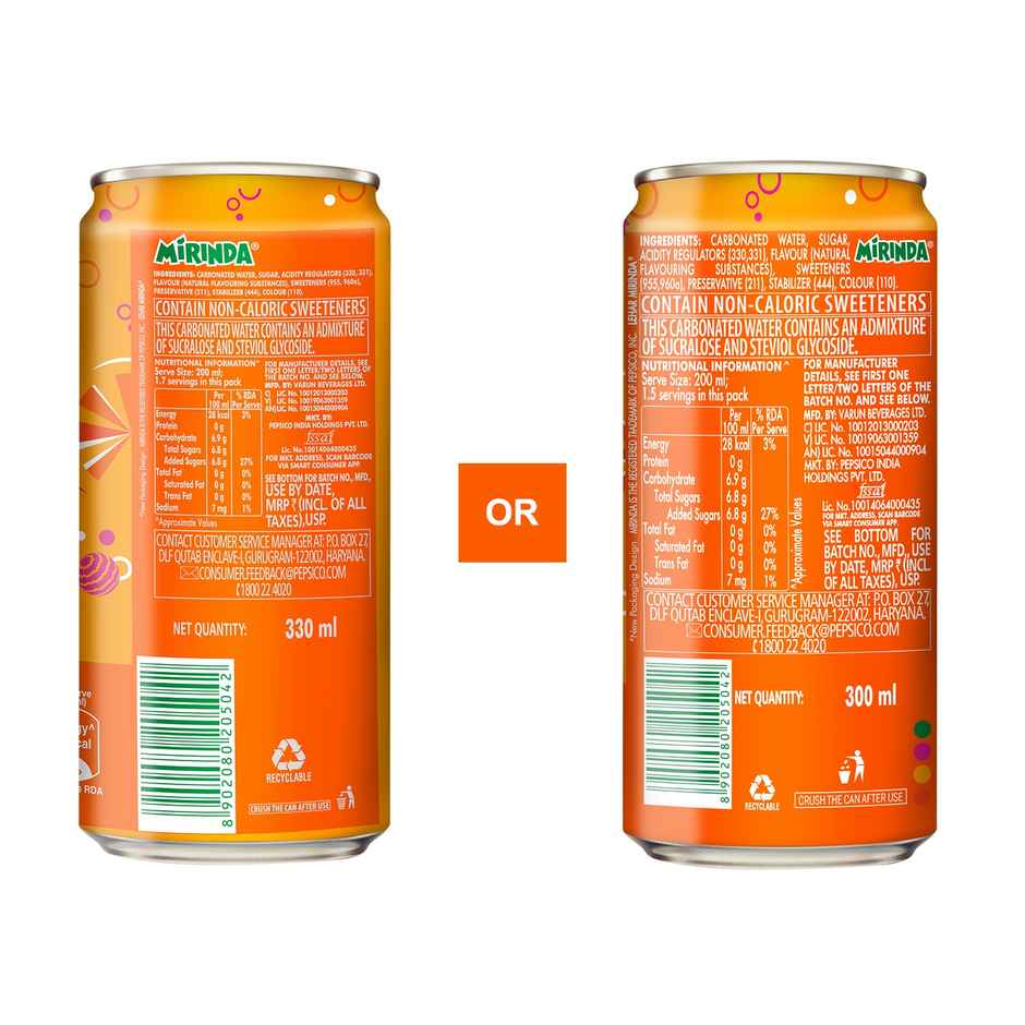 Mirinda Orange Soft Drink | Carbonated Beverage