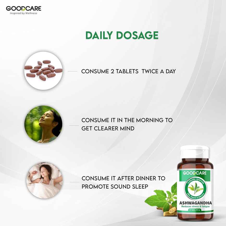 Goodcare Ashwagandha Ayurvedic Tablet To Reduce Stress And Fatigue 60 Tablets