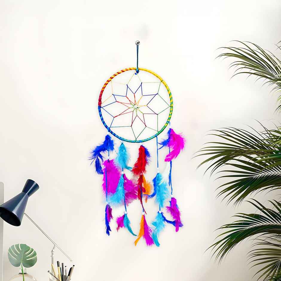 Urbanfix Multi-Colour Dream Catcher for Home & Bedroom | Decorative Bohemian Wall Hanging