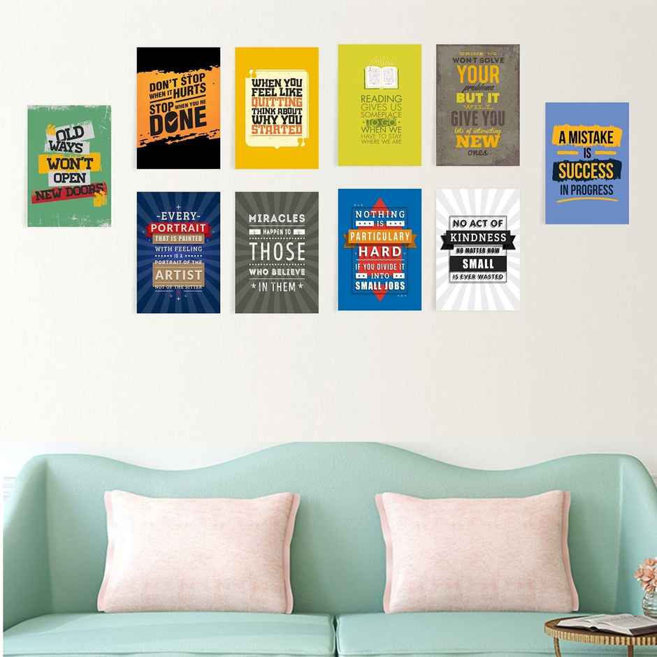 Paper Plane Design Wall Posters For Office Decor | Set of 10 | Size | 12 Inch x 18 Inch | D29