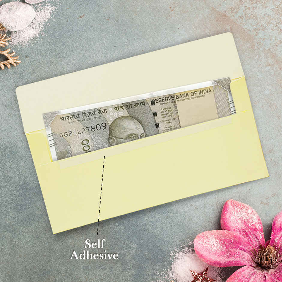 PaperPep Ganesh Print | UV Scented Metallic Paper Shagun Envelopes | Cream